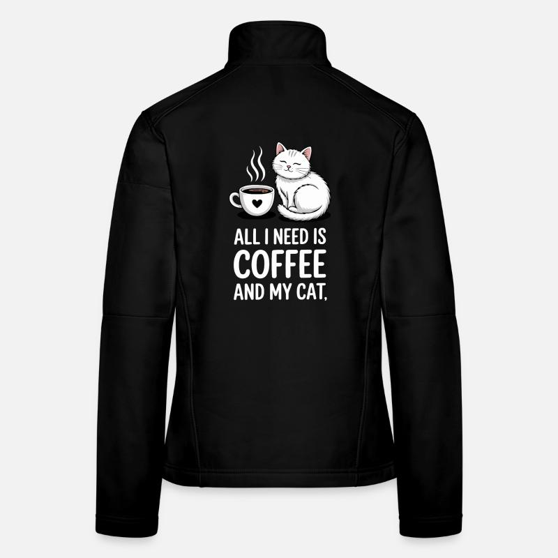 Coffee And Cat Saying Caffeine Lover Frauen Softshelljacke