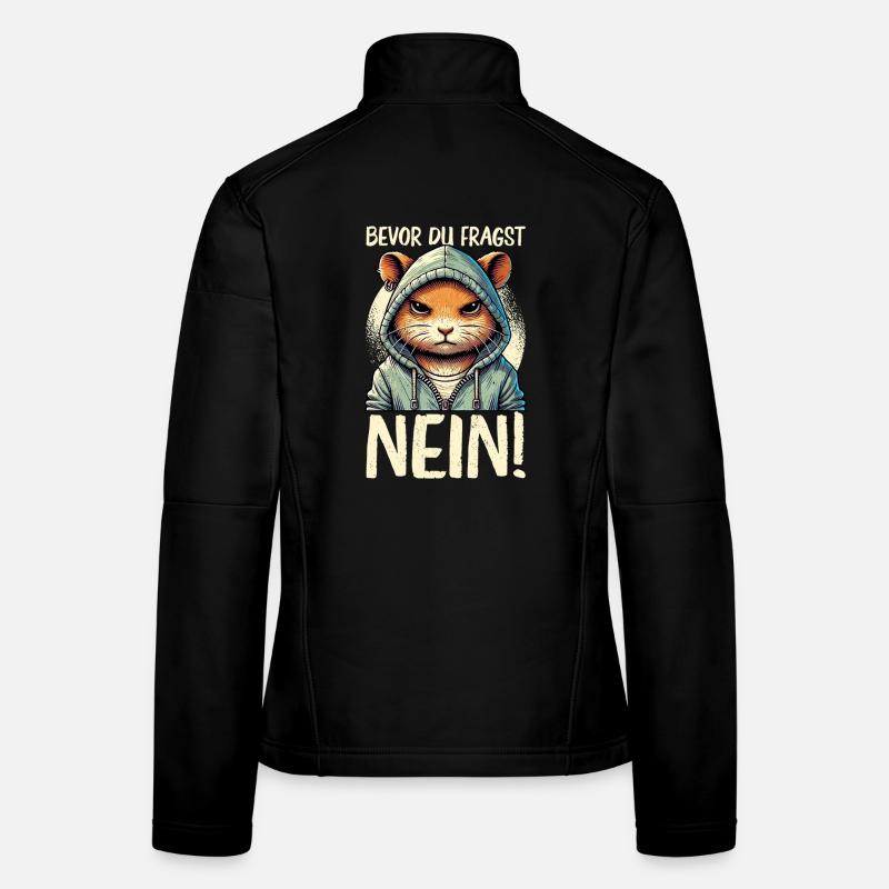 Avant de demander à aucun hamster Mauvaise humeur Veste en tissu softshell Femme
