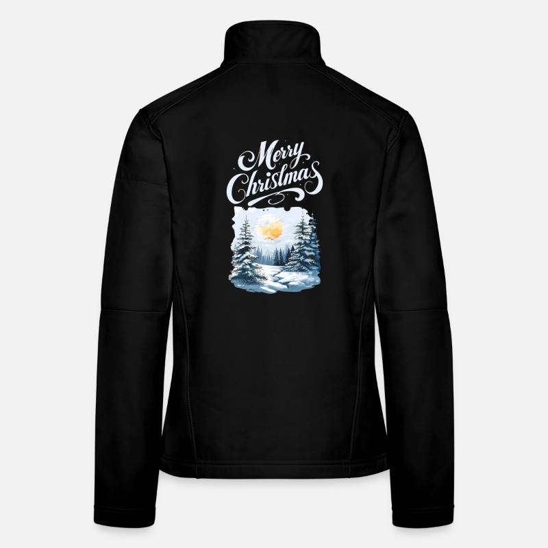 Joyeux Noël Forêt Paysage Veste en tissu softshell Femme