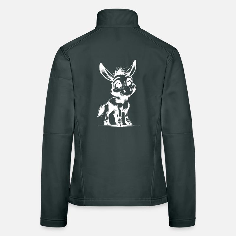 Petit Petit Âne Mignon Dessin au Crayon Veste en tissu softshell Femme