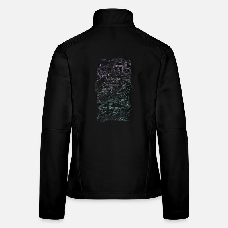 Flüssige Seelen: Ätherische Fusionen - Frauen Softshelljacke - Schwarz