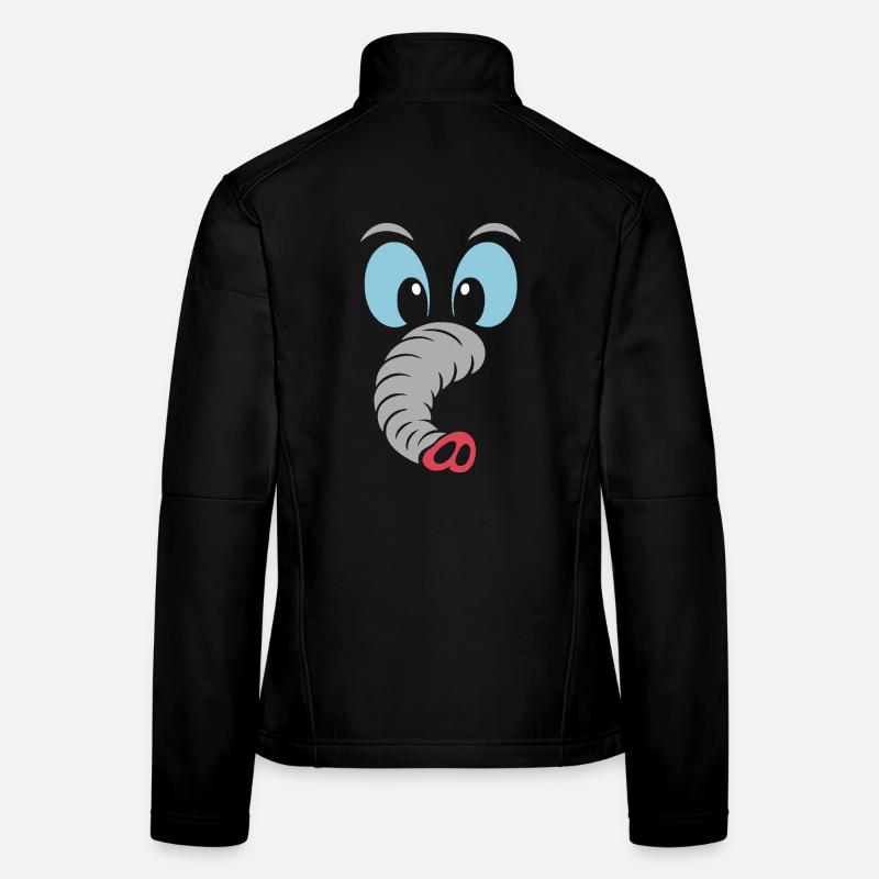 Éléphant | Déguisement de carnaval en costume de grand visage Veste en tissu softshell Femme
