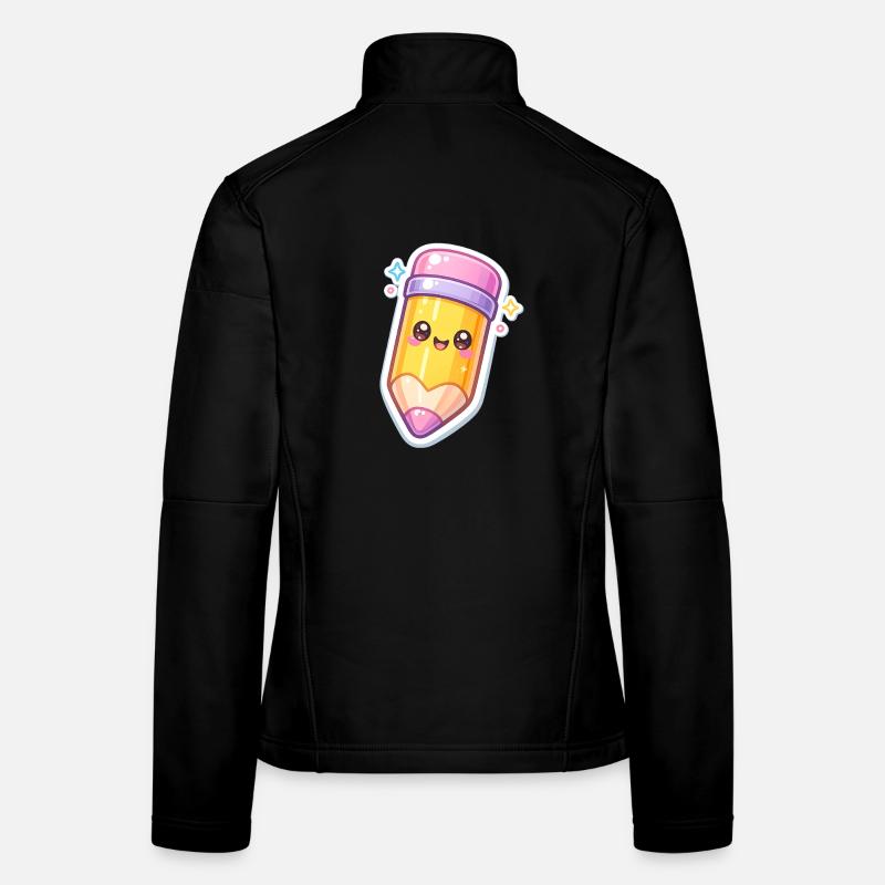 Conception du Gloss au crayon Kawaii Veste en tissu softshell Femme