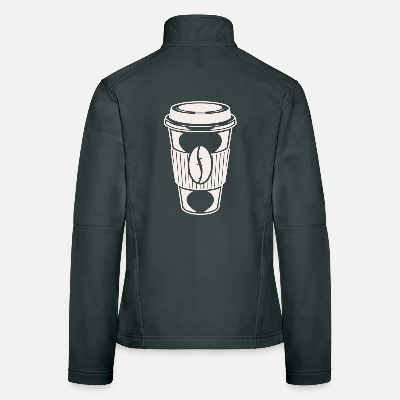 Coffee To-Go Coffee Mug Illustration Women's Softshell Jacket