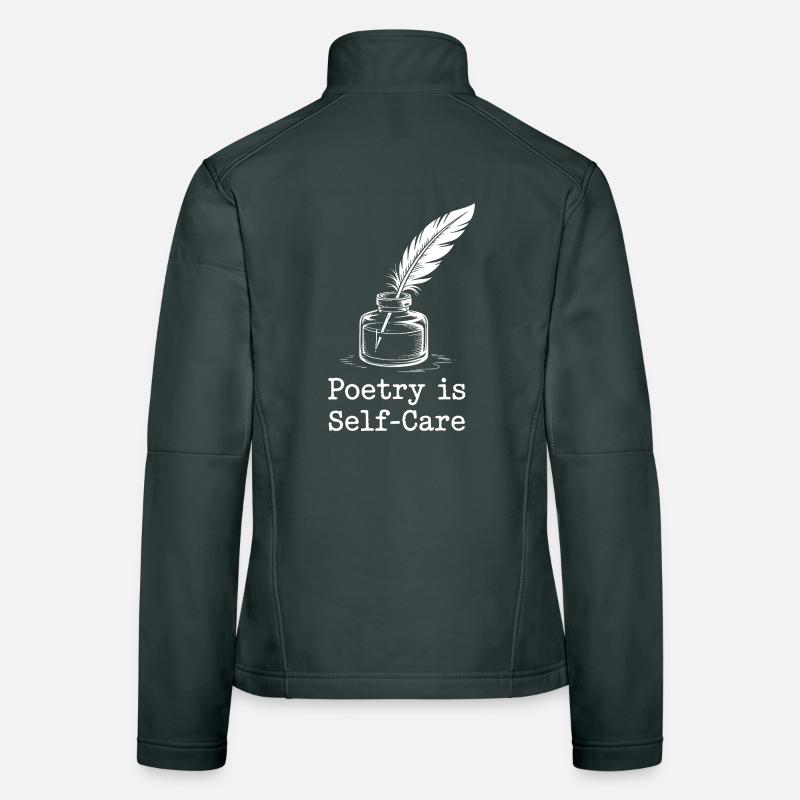 La poésie comme conception de plumes d’auto-soin Veste en tissu softshell Femme
