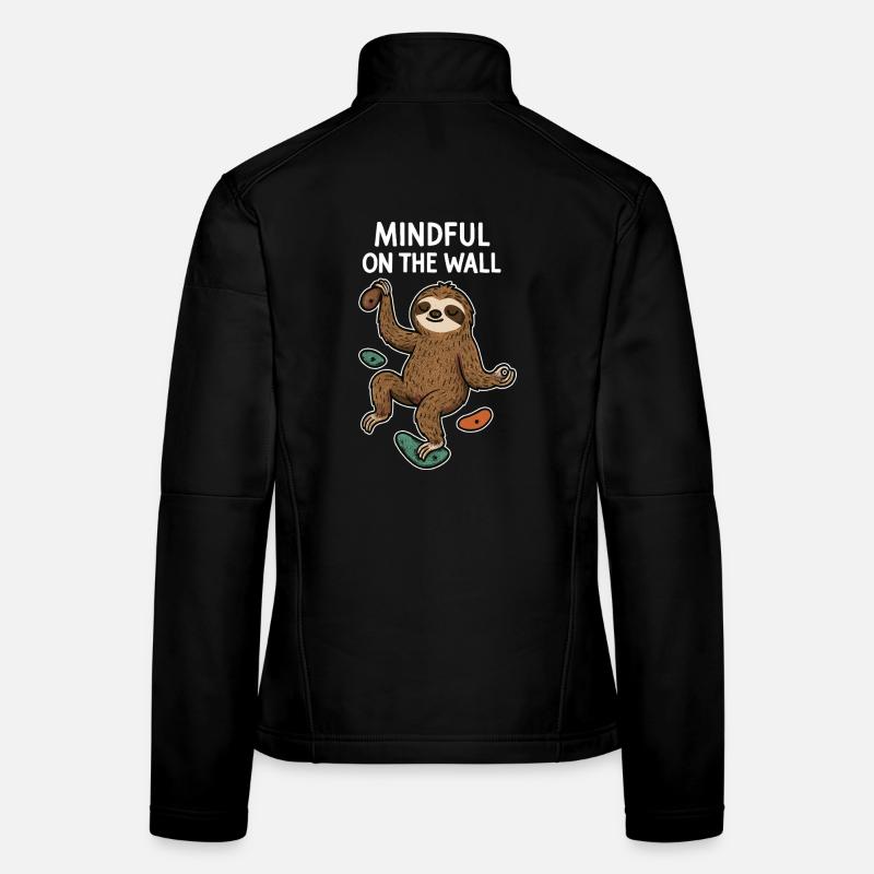 Mindful on the Wall – Zen Sloth on Wall Women's Softshell Jacket