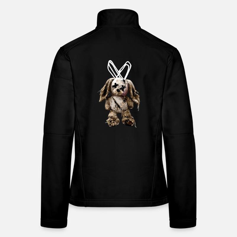Dark stuffed bunny cuddly toy Women's Softshell Jacket