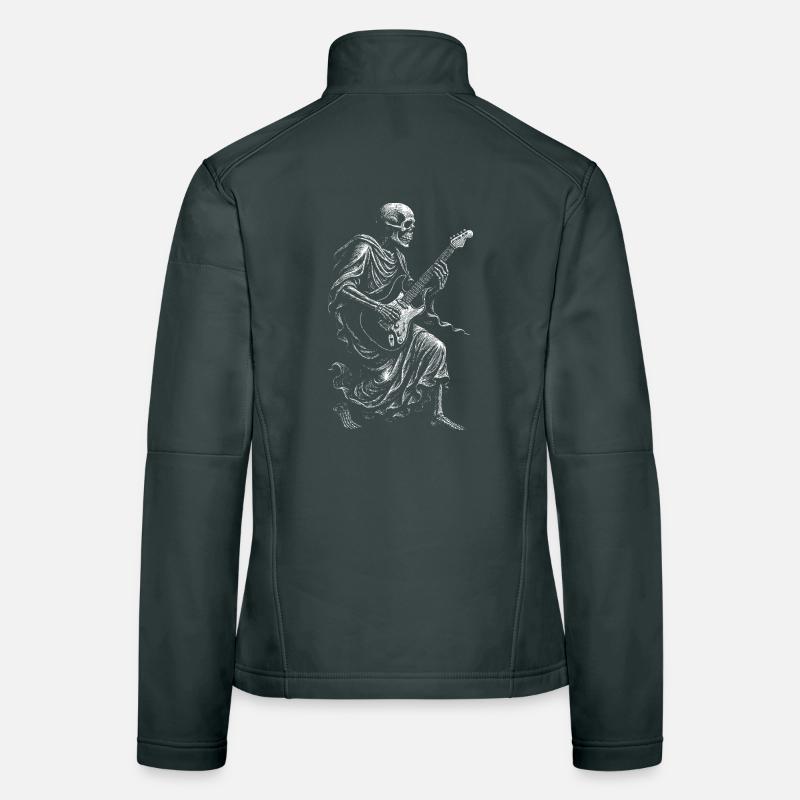 Skeleton Rock Guitar Women's Softshell Jacket
