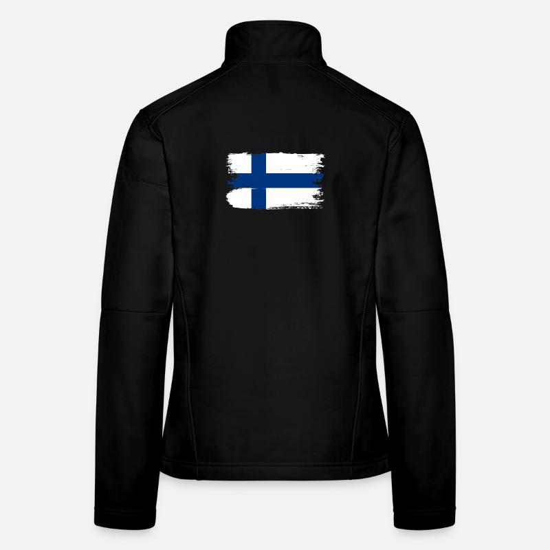 Finnish Flag Brush Stroke - Women's Softshell Jacket - black