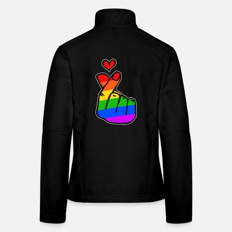 Frieden Herz Liebe Regenbogen Friedensbewegung Frauen Softshelljacke