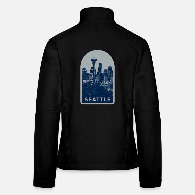 Seattle Skyline Abzeichen Frauen Softshelljacke
