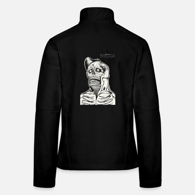 Schädel Hoodie Strichzeichnung Frauen Softshelljacke
