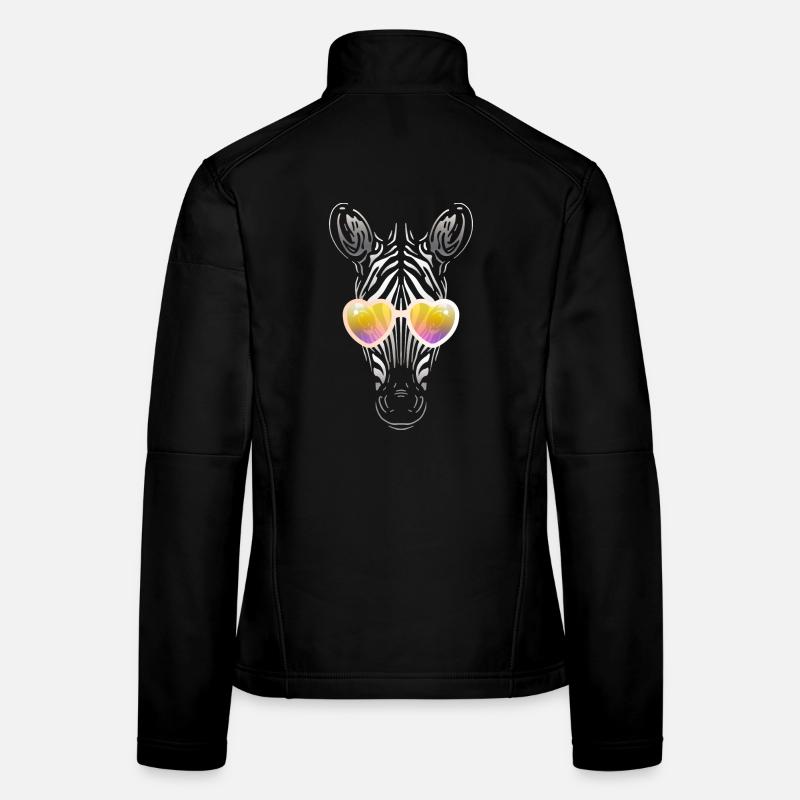 Zebra with Sunglasses Women's Softshell Jacket