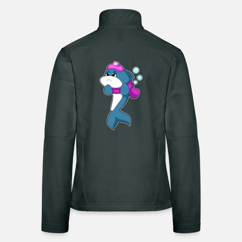 Maux de tête de dauphin Veste en tissu softshell Femme