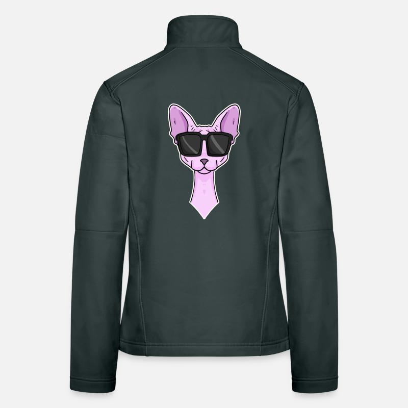 Chat cool avec lunettes de soleil - race de chat Sphynx Veste en tissu softshell Femme