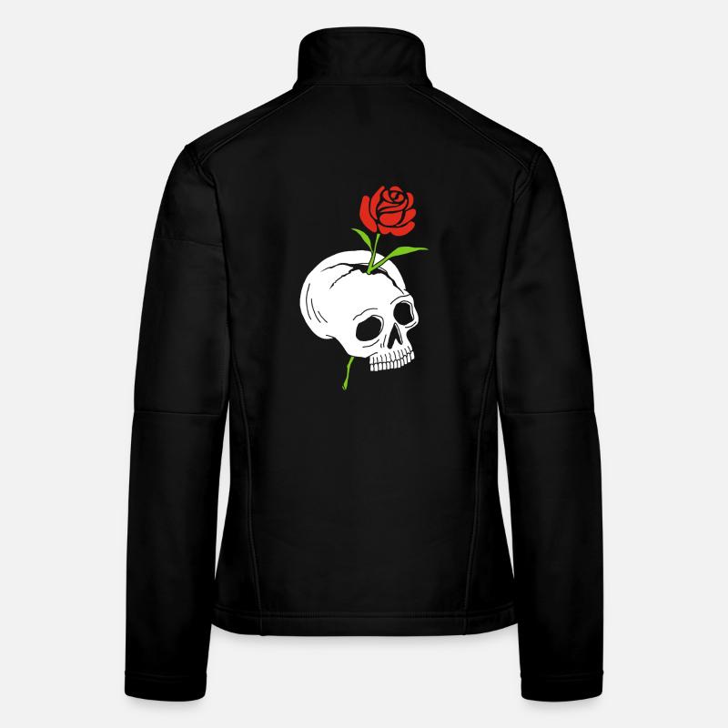 Le crâne et la rose Veste en tissu softshell Femme
