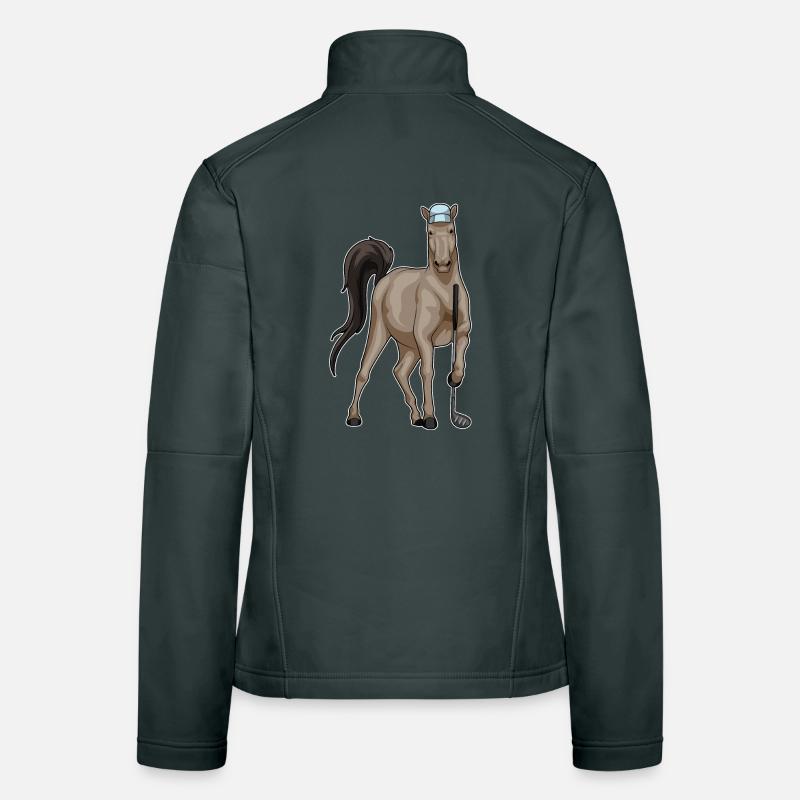 Pferd Golf Golfschläger Frauen Softshelljacke