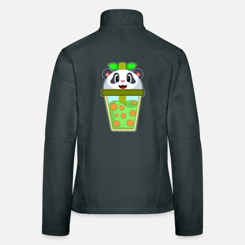 Panda Bubble Tea Veste en tissu softshell Femme
