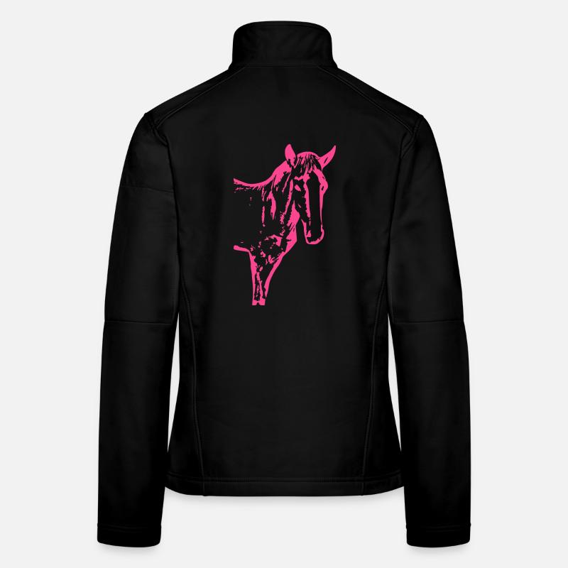 Pferd rosa pink, Fohlen - Frauen Softshelljacke - Schwarz