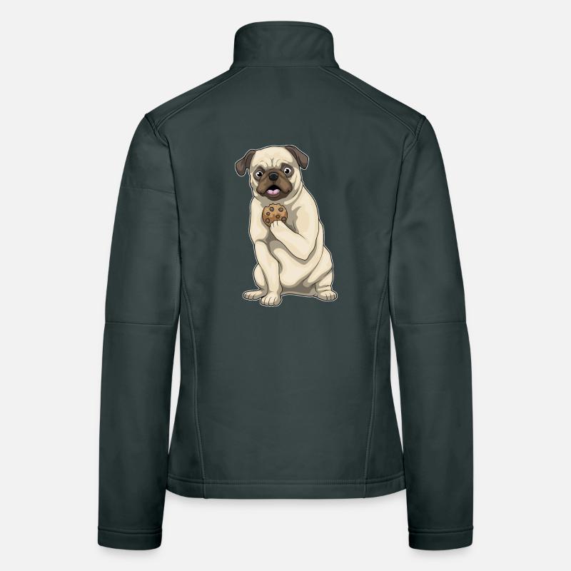 Mops Cookie Frauen Softshelljacke