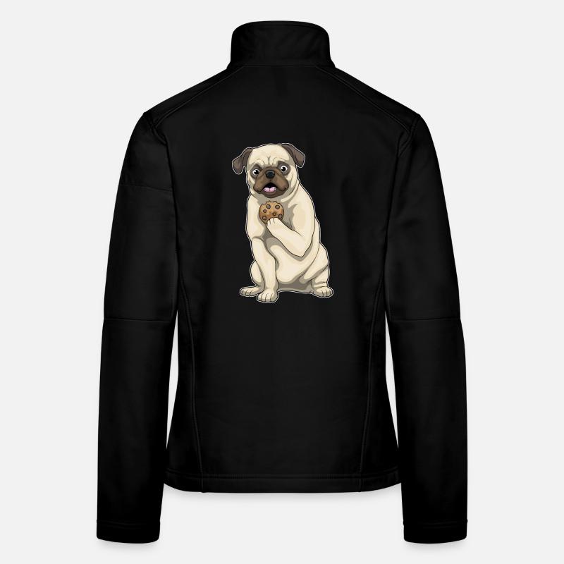 Mops Cookie Frauen Softshelljacke