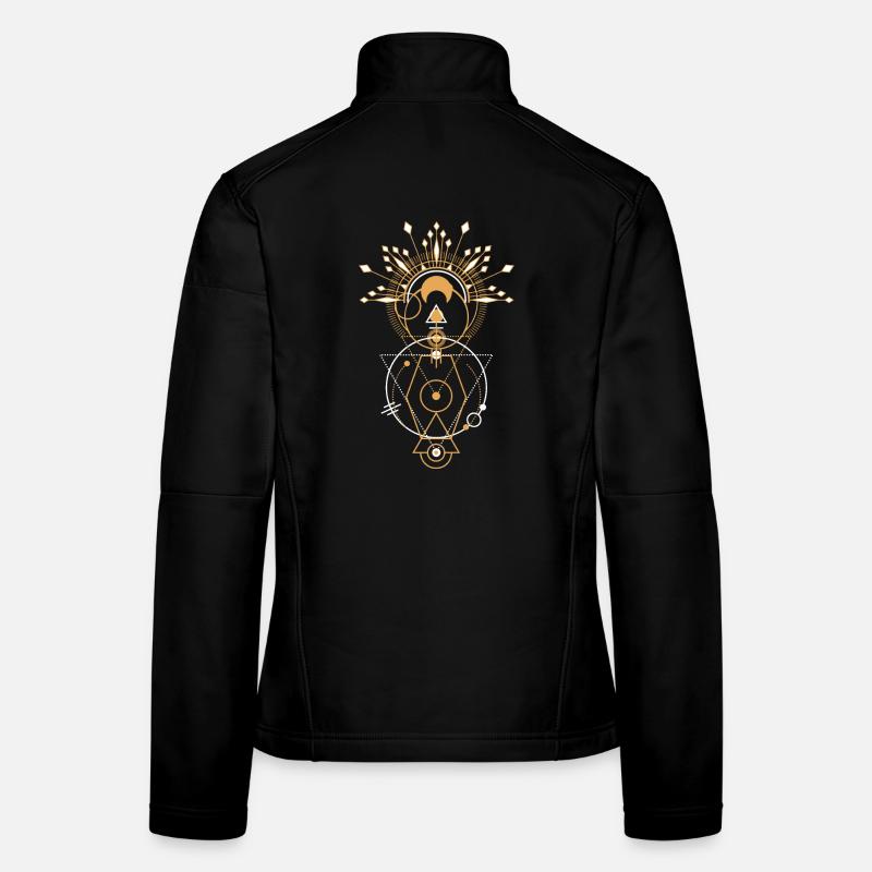 Mandala der Goldenen Heiligen Geometrie Frauen Softshelljacke