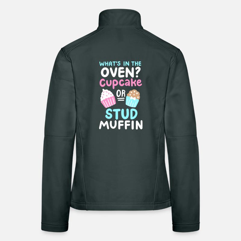 Cupcake oder Stud Muffin Gender Reveal Party Frauen Softshelljacke