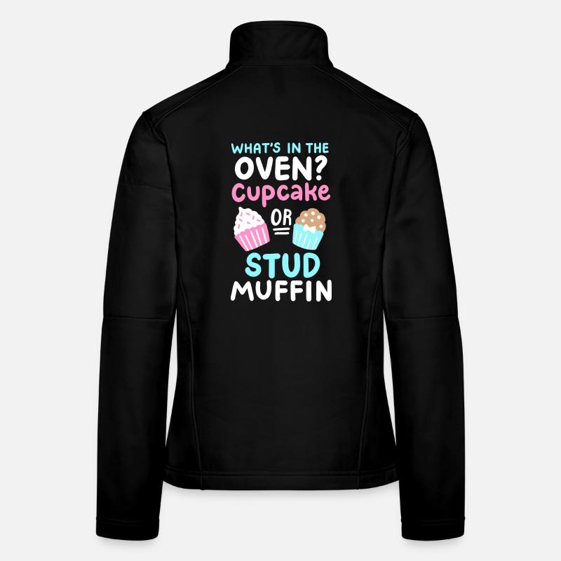 Cupcake oder Stud Muffin Gender Reveal Party Frauen Softshelljacke