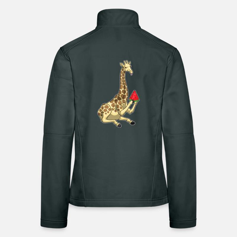 Girafe Pastèque Veste en tissu softshell Femme
