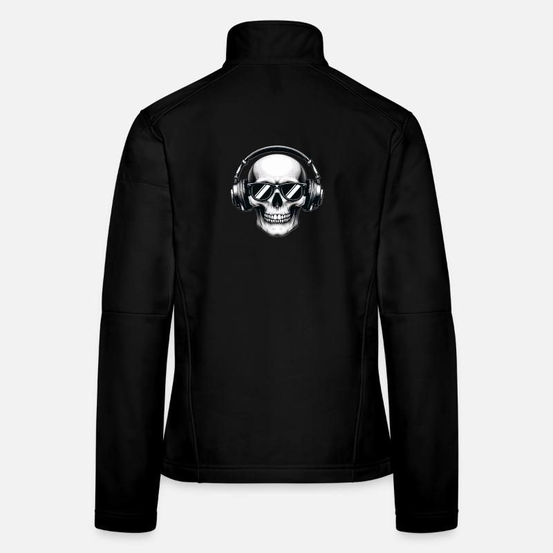 Kopfskelett mit Kopfhörern und Sonnenbrille Frauen Softshelljacke