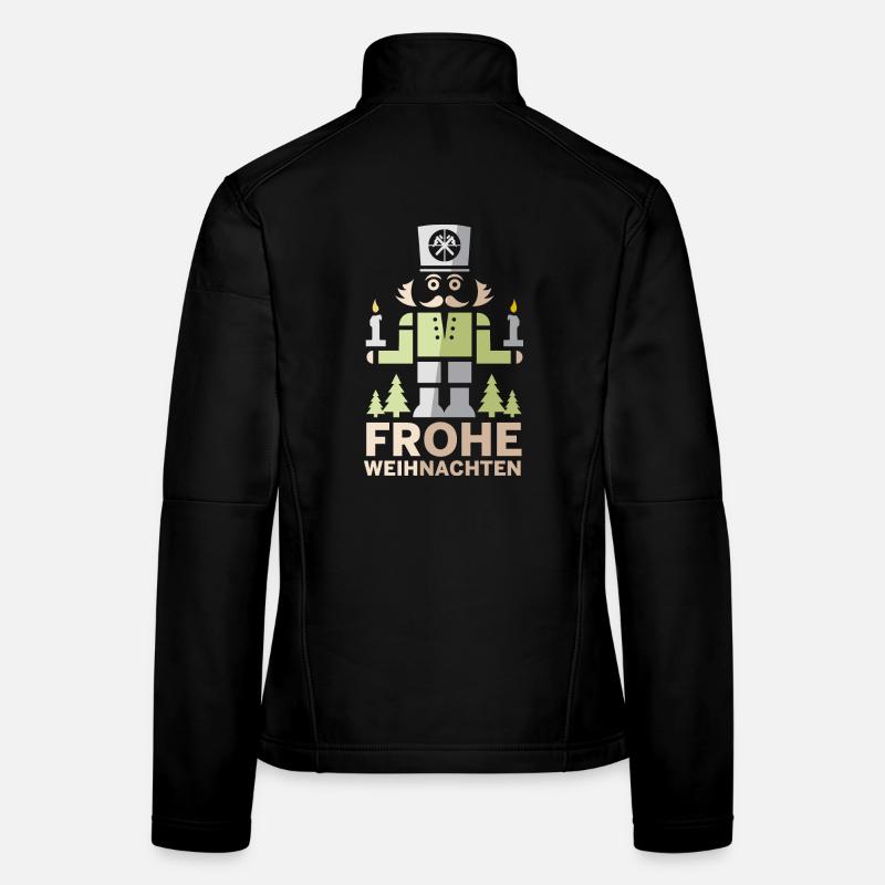 Frohe Weihnachten Erzgebirge Bergmann Nussknacker Frauen Softshelljacke