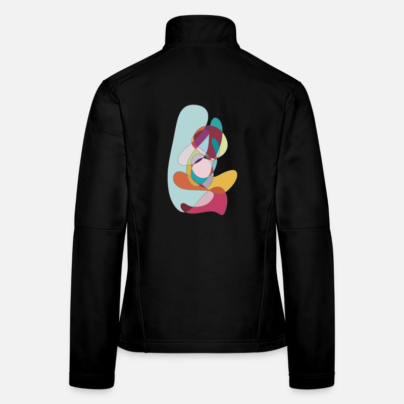 Farbwirbel Abstrakt - Frauen Softshelljacke - Schwarz