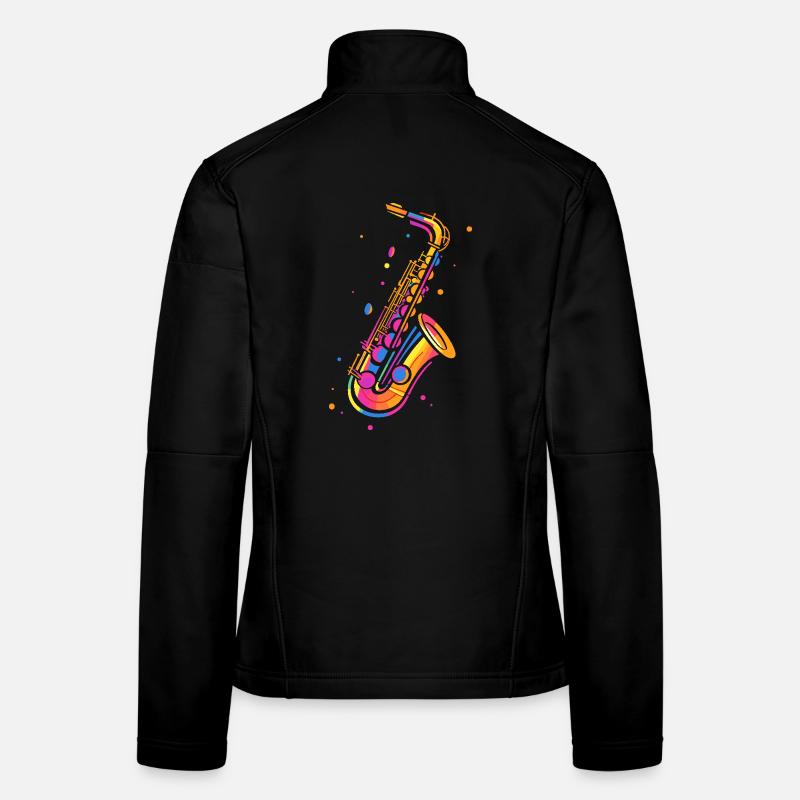 Saxophone rétro Veste en tissu softshell Femme