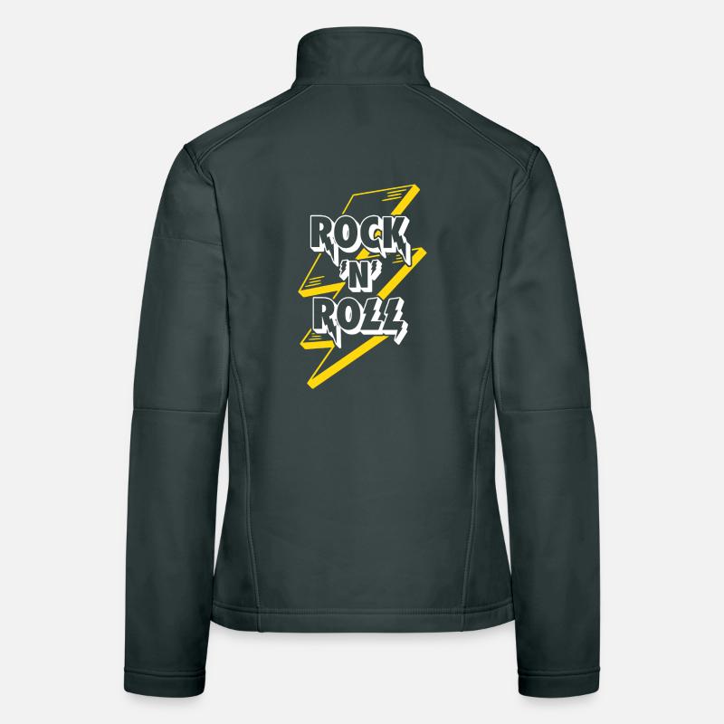 Rock'N'Roll Text Logo With Lightning Women's Softshell Jacket