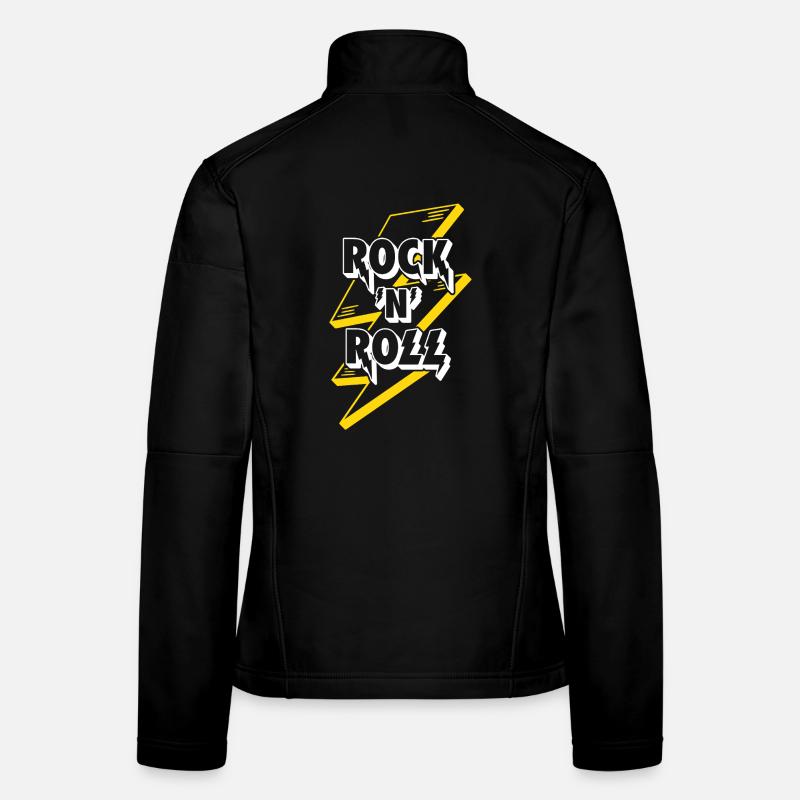 Rock'n'Roll Text Logo mit Blitz Frauen Softshelljacke
