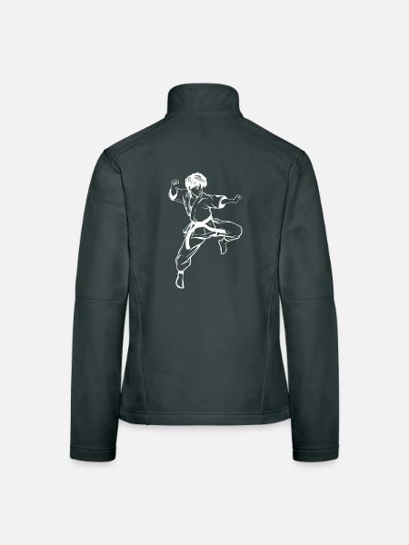 Karate Boy Sketch - Women's Softshell Jacket - black - Back