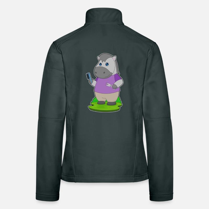 Cheval coiffeur Ciseaux Peigne Veste en tissu softshell Femme