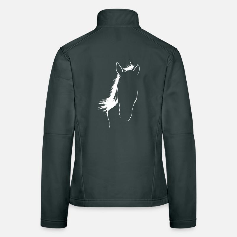 Art de la silhouette de cheval élégant Veste en tissu softshell Femme