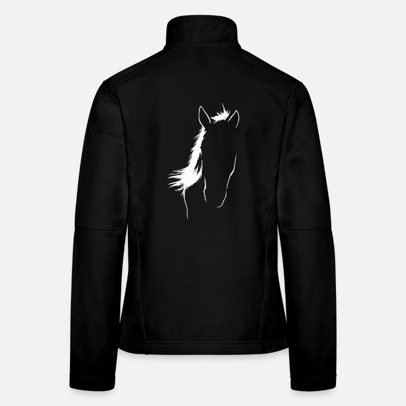Elegant Horse Silhouette Art Women's Softshell Jacket