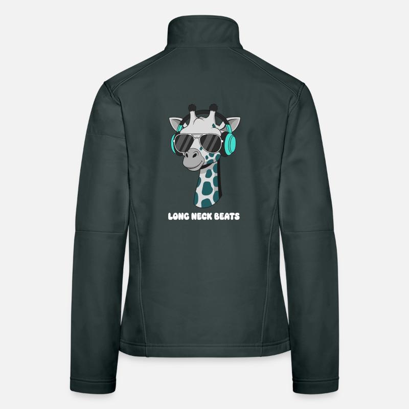 Giraffe DJ with headphones Women's Softshell Jacket