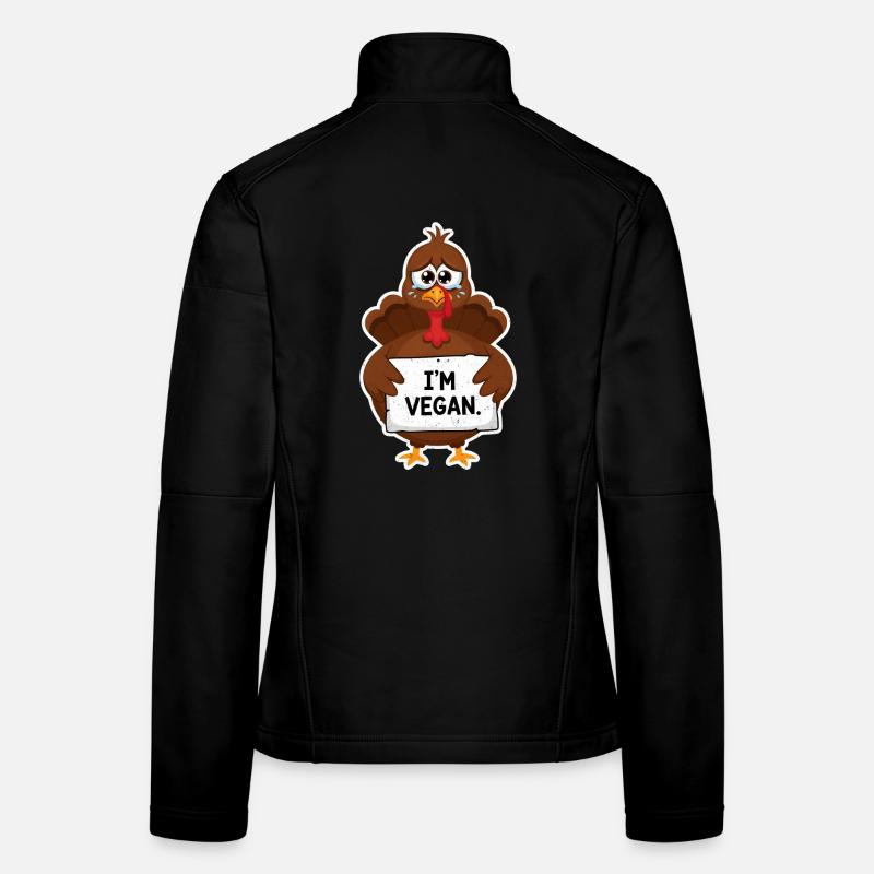 Vegan Turkey Thanksgiving Women's Softshell Jacket