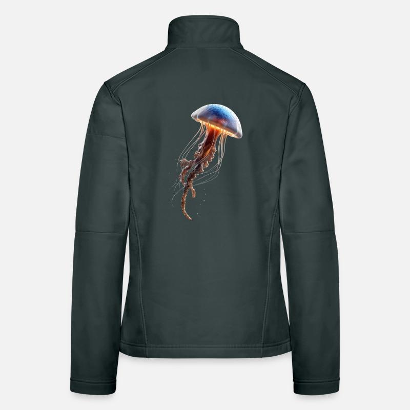 Méduse Méduse de feu Méduse Méduse mignonne Veste en tissu softshell Femme