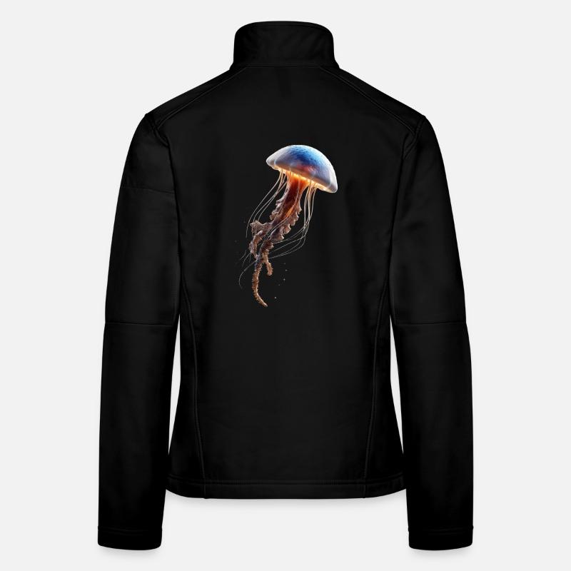 Méduse Méduse de feu Méduse Méduse mignonne Veste en tissu softshell Femme