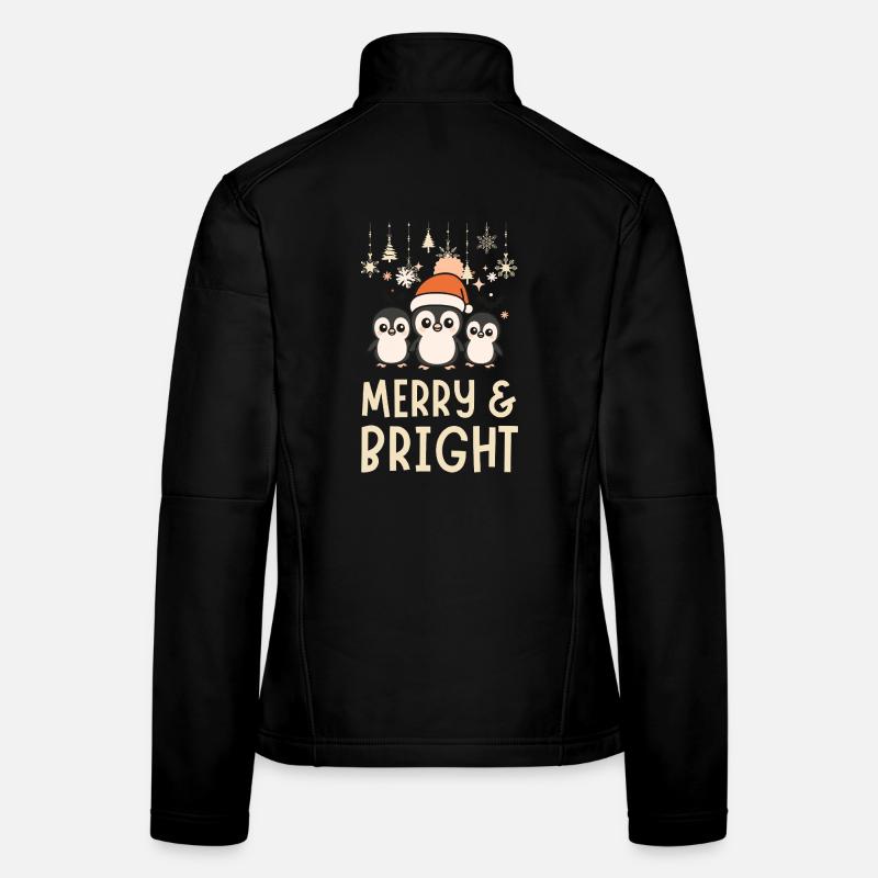 Niedliches und helles Pinguinmuster Frauen Softshelljacke
