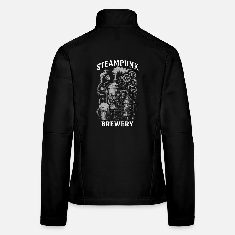 Steampunk Brewery Gears Design Women's Softshell Jacket
