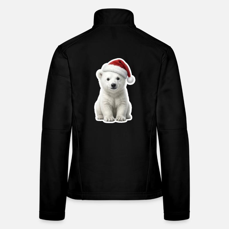 Petit ours glace avec un chapeau de Père Noël Veste en tissu softshell Femme