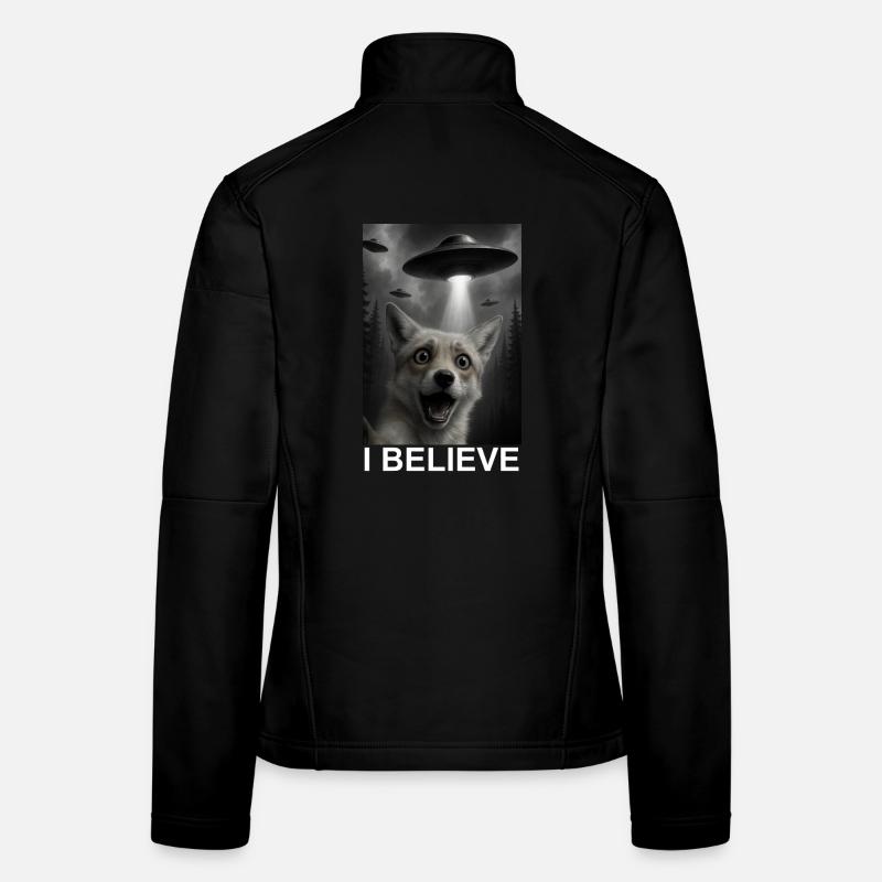 Fuchs UFO Entführung im Wald Humor Ausserirdisch Frauen Softshelljacke