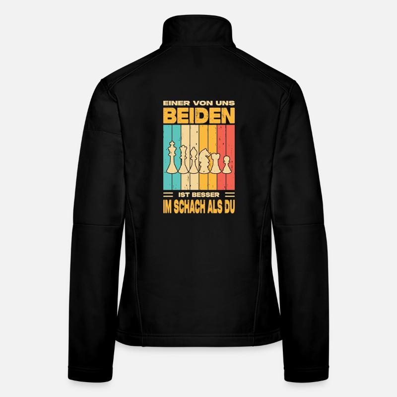 Cadeaux pour joueurs d’échecs Accessoires d’échecs Échiquier Échiquier Veste en tissu softshell Femme