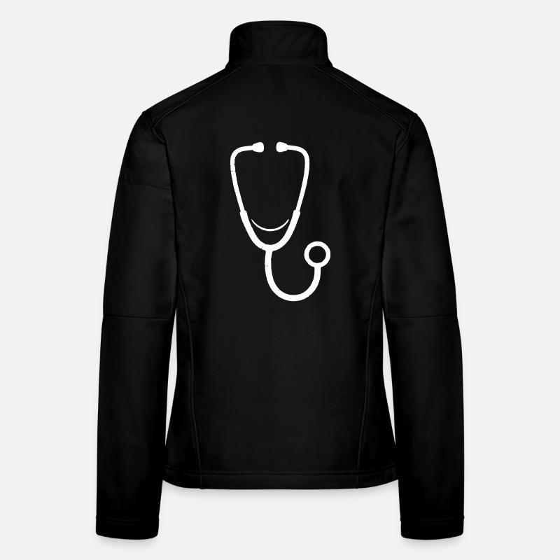 Médecine stéthoscope Médecin Infirmière cardiaque Veste en tissu softshell Femme