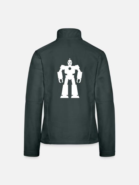 Roboter – KI Technik Sci-Fi Nerd Design - Frauen Softshelljacke - Schwarz - Hinten